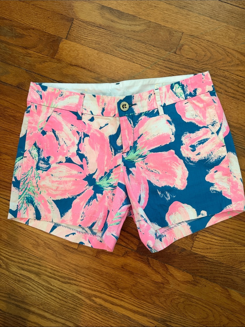 Lilly Pulitzer Pink & Blue Floral Cotton Shorts